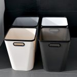 Square Trash Can Nordic Style With Press Ring For Home Kitchen Bathroom Office