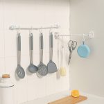 No Drill Adhesive Curtain Rod Holder Punch Free Sticky Bracket Clip for Curtain Rod Tension Rod Door Curtain