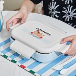 J06-6968 Large Capacity Cartoon Compartment Plastic Bento Box Microwave Safe Portable Food Storage Box for Students Daily Use